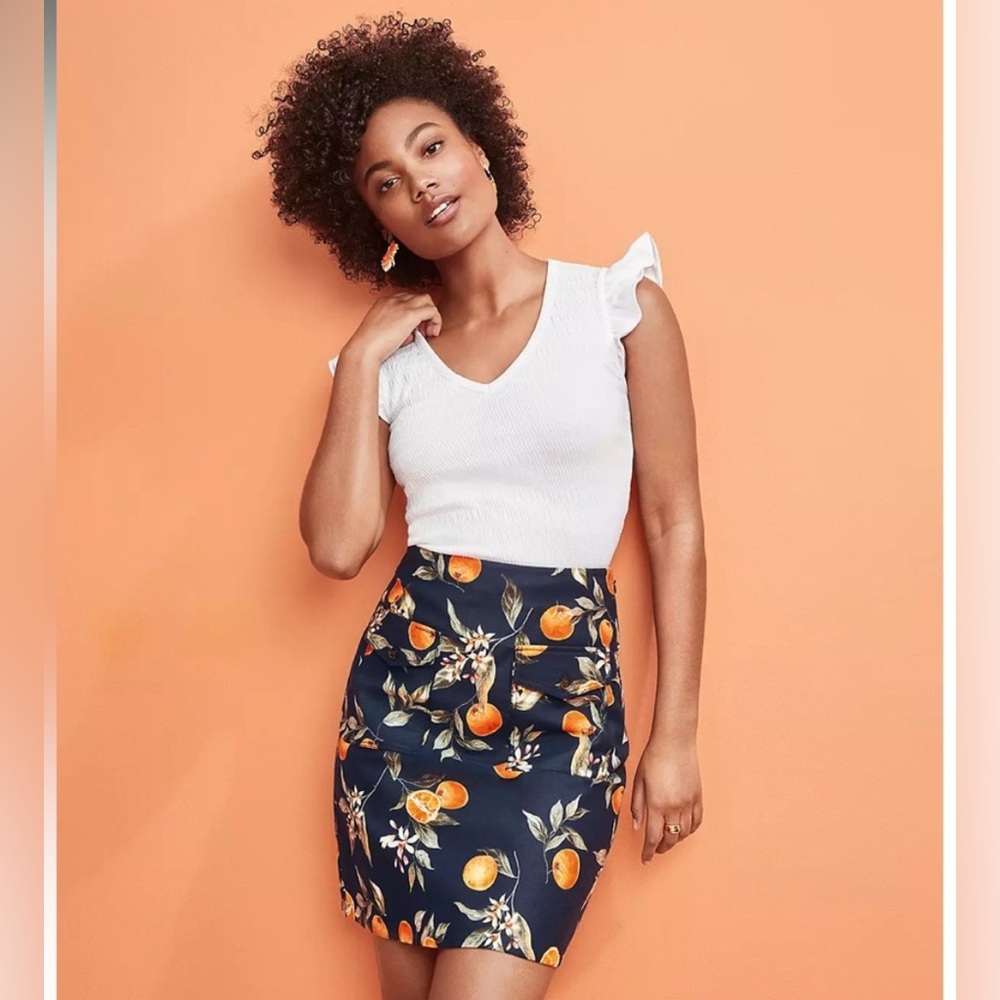 Loft Orange Harvest skirt, size 10 new